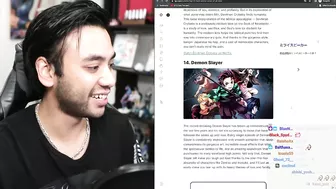 Gigguk's reaction on putting Demon Slayer in top 14 Anime of all time by IGN ????