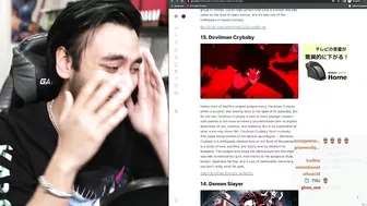 Gigguk's reaction on putting Demon Slayer in top 14 Anime of all time by IGN ????