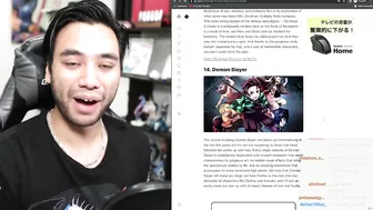 Gigguk's reaction on putting Demon Slayer in top 14 Anime of all time by IGN ????