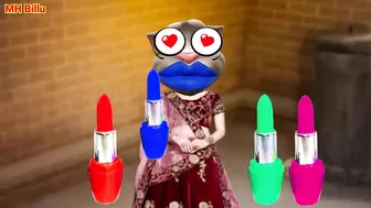 lipstick 6 colours talking tom funny comedy video | lipstic wali billi | billi mekeup video || Ep-19