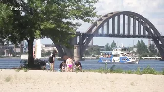 Beach on Komsomolsky Island - Dnipro, Ukraine.