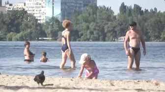 Beach on Komsomolsky Island - Dnipro, Ukraine.