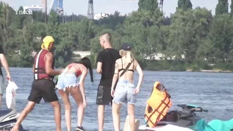 Beach on Komsomolsky Island - Dnipro, Ukraine.