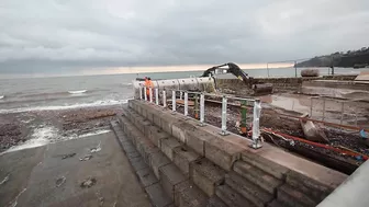 Dawlish Sea Wall Link Bridge Concrete Pour