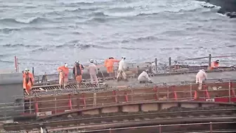 Dawlish Sea Wall Link Bridge Concrete Pour