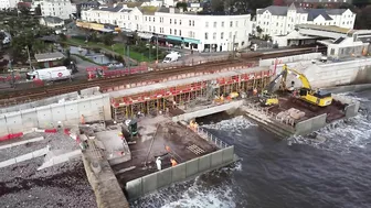 Dawlish Sea Wall Link Bridge Concrete Pour