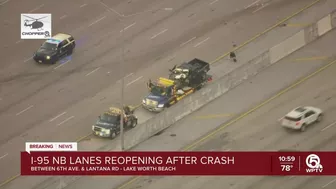 Interstate 95 northbound reopens in Lake Worth Beach following deadly wrong-way crash