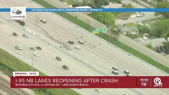 Interstate 95 northbound reopens in Lake Worth Beach following deadly wrong-way crash