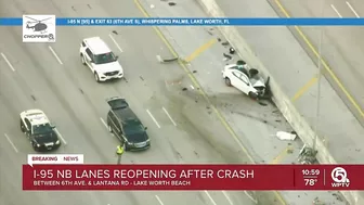 Interstate 95 northbound reopens in Lake Worth Beach following deadly wrong-way crash