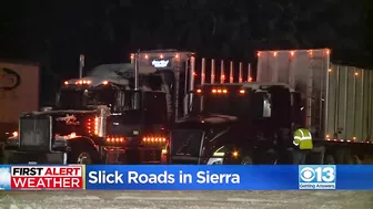 Slick roads cause Sierra travel delays