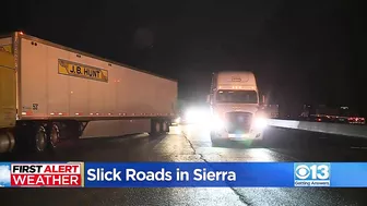 Slick roads cause Sierra travel delays