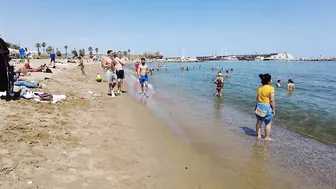 Beach Walking Spain - Barcelona Barceloneta Beach - June 2022