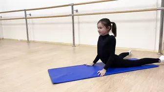 very flexible girl. flexible chest folds. gymnastic tricks. contortion workout