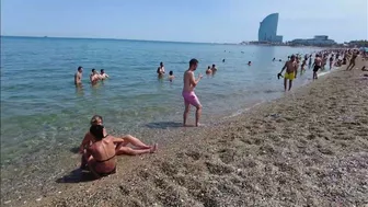 Barcelona Spain - Beach Walking Tour - June Summer 2022