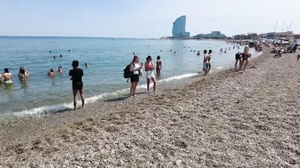 Barcelona Spain - Beach Walking Tour - June Summer 2022