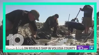 Beach erosion brought by hurricanes Ian, Nicole uncovers wooden ship from 1800s