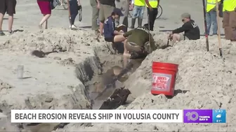 Beach erosion brought by hurricanes Ian, Nicole uncovers wooden ship from 1800s