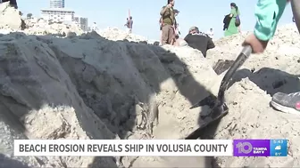 Beach erosion brought by hurricanes Ian, Nicole uncovers wooden ship from 1800s