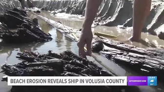 Beach erosion brought by hurricanes Ian, Nicole uncovers wooden ship from 1800s