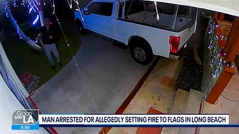 Man accused of setting fire to American flags at Long Beach homes