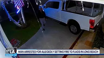 Man accused of setting fire to American flags at Long Beach homes