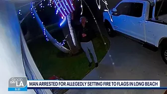 Man accused of setting fire to American flags at Long Beach homes