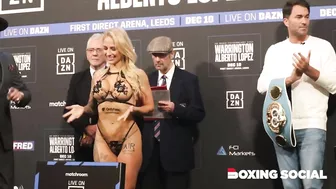 WOW! EBANIE BRIDGES REVEALS ONLY FANS SPONSOR AT WEIGH IN, FACES OFF WITH O’CONNELL