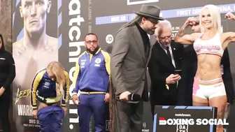 WOW! EBANIE BRIDGES REVEALS ONLY FANS SPONSOR AT WEIGH IN, FACES OFF WITH O’CONNELL