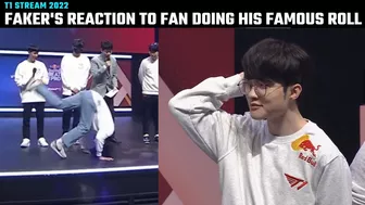 Faker's reaction to his fan doing the Faker roll | T1 Stream Moments | T1 cute moments