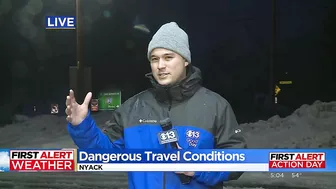 Heavy snow and window causes dangerous travel conditions