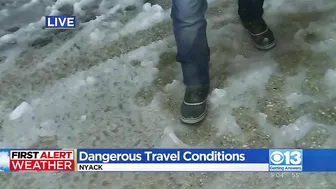 Heavy snow and window causes dangerous travel conditions