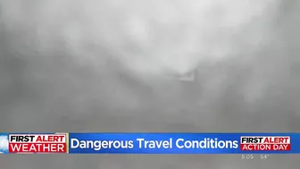 Heavy snow and window causes dangerous travel conditions