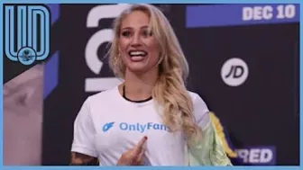 La boxeadora Ebanie Bridges promocionó su OnlyFans en lenceria en plena ceremonia de pesaje