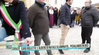 Caro bollette: L'albero di Natale illuminato... pedalando in bici -Oggi è un altro giorno 14/12/2022