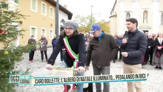 Caro bollette: L'albero di Natale illuminato... pedalando in bici -Oggi è un altro giorno 14/12/2022