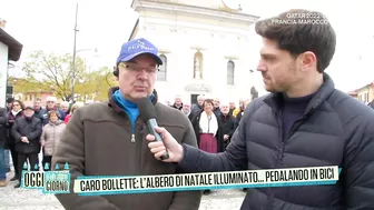 Caro bollette: L'albero di Natale illuminato... pedalando in bici -Oggi è un altro giorno 14/12/2022