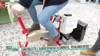 Caro bollette: L'albero di Natale illuminato... pedalando in bici -Oggi è un altro giorno 14/12/2022