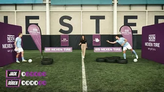 GREALISH vs DIAS: TIRE PONG! | Man City stars get Competitive! | Nexen Tire Challenge