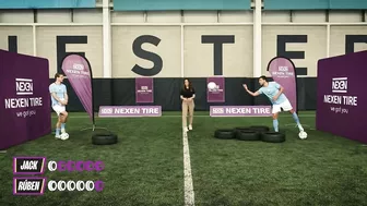 GREALISH vs DIAS: TIRE PONG! | Man City stars get Competitive! | Nexen Tire Challenge