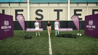 GREALISH vs DIAS: TIRE PONG! | Man City stars get Competitive! | Nexen Tire Challenge