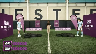 GREALISH vs DIAS: TIRE PONG! | Man City stars get Competitive! | Nexen Tire Challenge