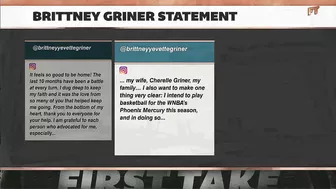 Brittney Griner posts a statement on Instagram following her release | First Take