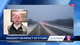 MassDOT warns of tricky travel during peak of storm