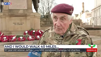 Veteran aged 91 completes 40 mile walking challenge for charity | Anna Riley reports