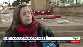 Veteran aged 91 completes 40 mile walking challenge for charity | Anna Riley reports