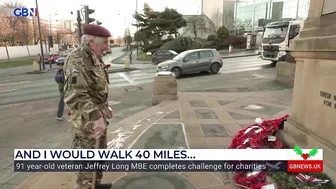 Veteran aged 91 completes 40 mile walking challenge for charity | Anna Riley reports