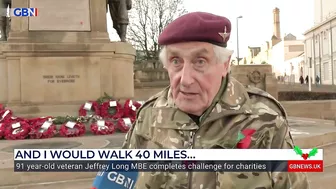 Veteran aged 91 completes 40 mile walking challenge for charity | Anna Riley reports