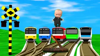 Crying Baby vs Anaconda Train Compilation Video | BeamNG.Drive |Train simulator | railroad crossing