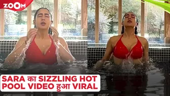 Sara Ali Khan SIZZLES in red hot bikini as she takes a dip in the pool during her UK vacation