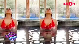 Sara Ali Khan SIZZLES in red hot bikini as she takes a dip in the pool during her UK vacation